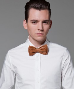 Timo Weiland Cognac Perforated Leather Bowtie