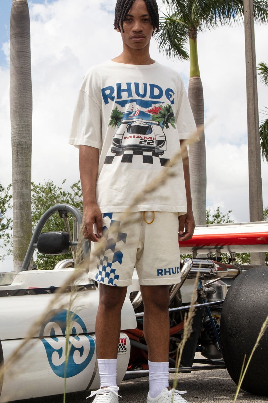 Rhude - Grand Prix T-shirt  HBX - Globally Curated Fashion and Lifestyle  by Hypebeast