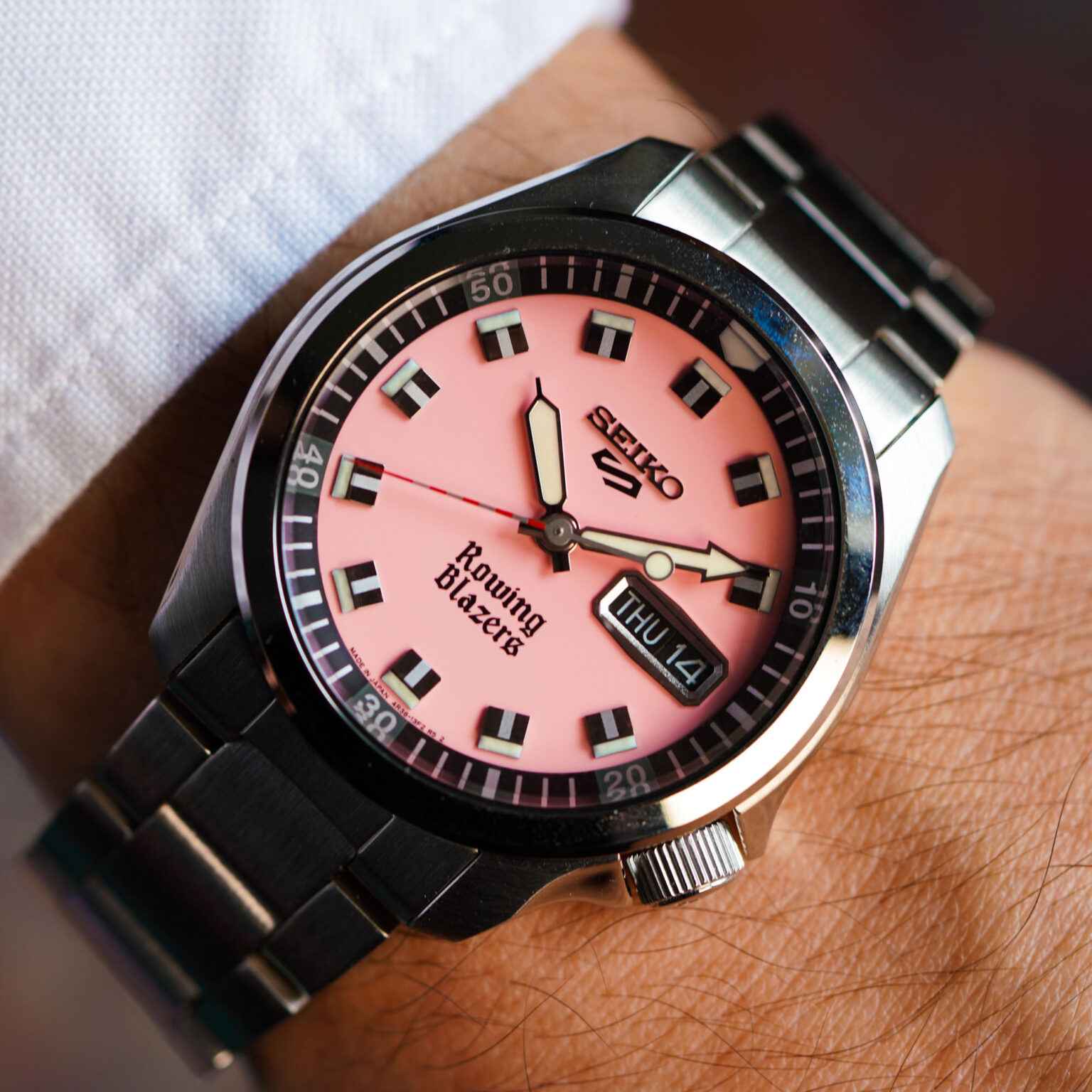 Seiko 5 pink sale